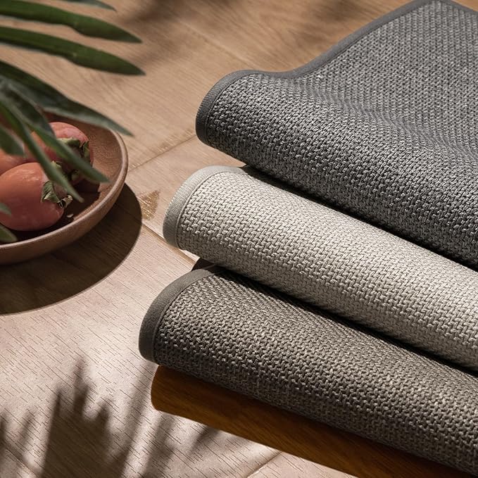 chakme Bath Mat 36x25, Ultra Thin Non Slip, Quick Dry Absorbent, Dark Grey, 36"x25"