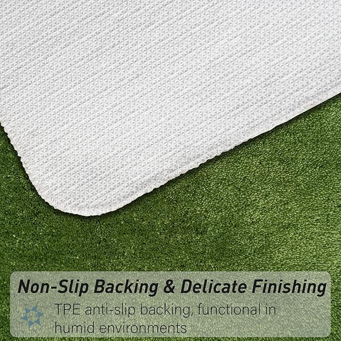 Luxury Quick Dry Non-Slip Bathroom Rugs【24'' x 47'' Meadow Green】 Highly Absorbent Washable and Ultra Soft, Extra Thick Fluffy Bath Mats for Shower/Kitchen/Bathtub Floor