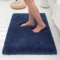 Bathroom Rugs 36x24, Ultra Thick Shaggy Soft Microfiber Absorbent Bath Rug, High Density Foam Latex Non Slip Backing, Machine Washable Bath Mats for Bathroom Floor & Sink, Navy Blue