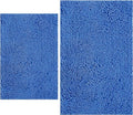 BOANKODU Bathroom Rugs Sets 2 Piece, Extra Soft Chenille Bath Mat Absorbent Bathroom Rug, Bathroom Mat with PVC Non-Slip Bottom, Machine Washable Bath Rugs (32x20 Inch + 24x16 Inch, Snow Cyan)