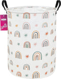Laundry Hamper Large Canvas Fabric Lightweight Storage Basket/Toy Organizer/Dirty Clothes Collapsible Waterproof for College Dorms, Boys and Girls Bedroom,Bathroom(Star Rainbow)
