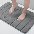 Buganda Memory Foam Bath Mat, 24" x 16", Ultra Soft and Non-Slip Bathroom Rugs, Water Absorbent and Machine Washable Bath Rug for Bathroom, Shower, and Tub, Grey