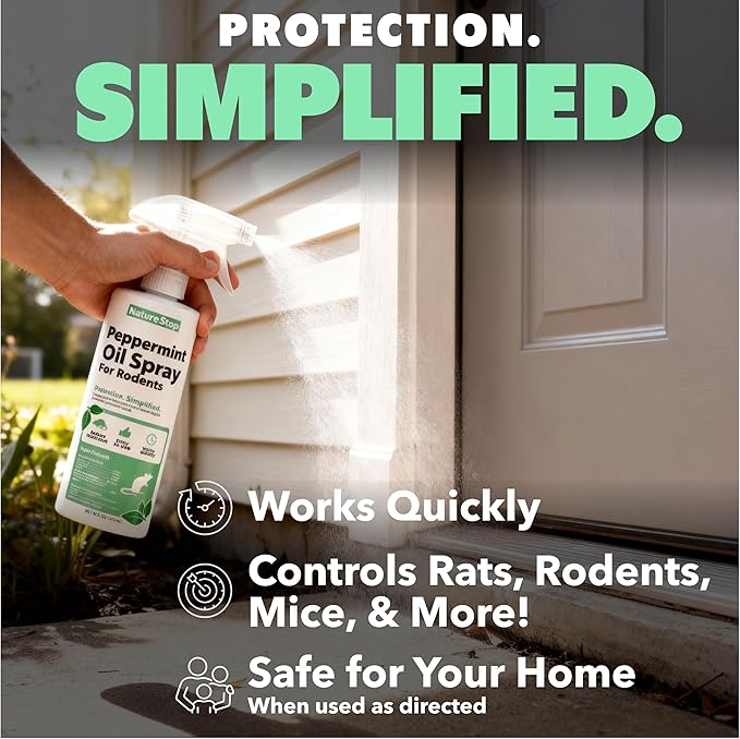 Peppermint Oil Spray for Rodents, Repellent for Indoor & Outdoor Use, 16 oz (475mL)