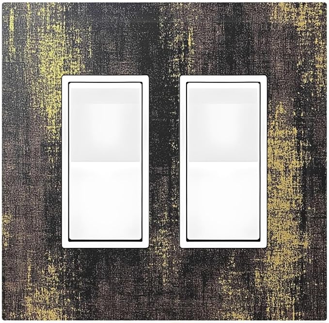 Decorative Outlet Covers Vintage Industrial Rusty Metallic 2 Gang Double Gfci Rocker Electrical Wall Panels Light Switch Cover Plate For Farmhouse Cabin Decor