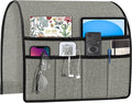 Joywell Recliner Chair Organizer Armchair Caddy Remote Control Holder for Couch Armrest Organizer Non Slip Sofa Armchair Caddie with 6 Pocket Storage for Magazine, Tablet, Phone, iPad, Light Grey