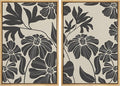MUDECOR Framed Canvas Print Wall Art Monochrome Floral Botanical Black and White Illustrations Modern Art Decorative Bohemian Colorful Chic for Living Room, Bedroom, Office - 24"x36"x2 Natural