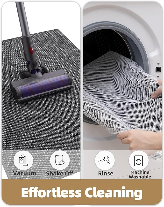 Color&Geometry Small Ultra Thin Indoor Door Mat 17"x30", Machine Washable Front Door Mat Non Slip, Low Profile Entrance Mat Indoor, Absorbent Carpet for Inside, Entry, Entryway, Dark Grey (FOLD)