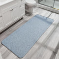Bath Mat,Ultra Thin Bathroom Runner Rugs,Large Bath Mats for Bathroom,Quick Dry,Non-Slip,Machine Washable,Low Pile,Bath Rug,Shower Outside,Sink,Home Decor Accessories.Blue,1'9"x3'11"（21x47inch）