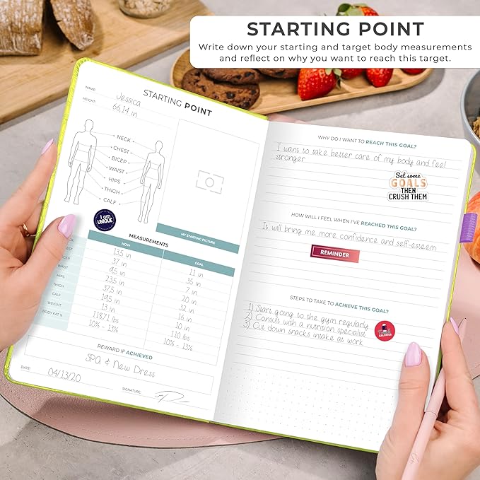Clever Fox Weekly Meal Planner - Weekly & Daily Meal Prep Journal with Shopping and Grocery Lists for Menu Planning, Healthy Diet & Weight Loss Tracking, Lasts 1 Year, Undated, A5 - Neon Yellow