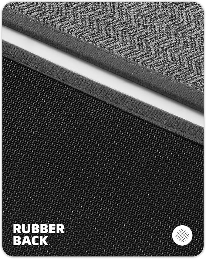 Color&Geometry Kitchen Rugs Set Kitchen Mats for Floor 2 Piece, 17"X29"+17"X59" Dark Grey Kitchen Rugs Non Slip Washable with Rubber Backing, Quick Dry Low Pile Kitchen Runner Rug Kitchen Sink Mat
