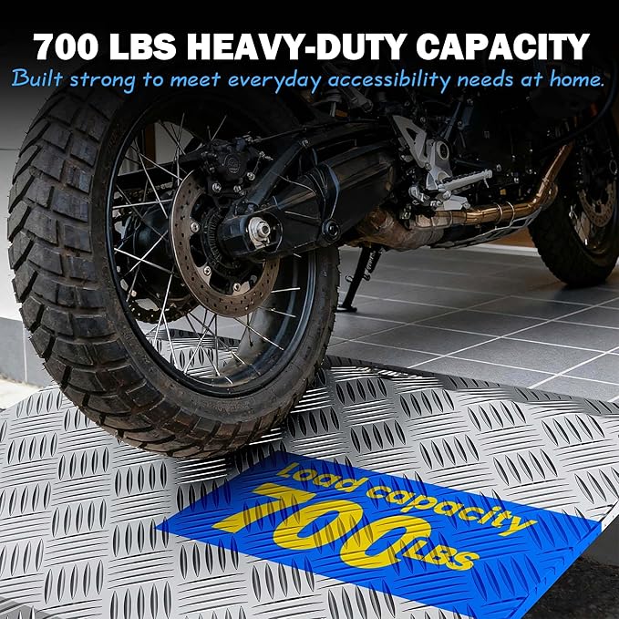 Aluminum Threshold Ramps for Doorways, 31" L x 25.4" W, Wider Platform Anti-Slip Portable Ramps for Wheelchairs, Door Threshold Ramp for Wheelchair, Scooter, Strollers, Cart, Walkers, Pets