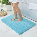 Bathroom Rugs, Ultra Thick Shaggy Soft Microfiber Absorbent Bath Rug, High Density Foam Latex Non Slip Backing, Machine Washable Bath Mats for Bathroom Floor & Sink 24x17, Teal