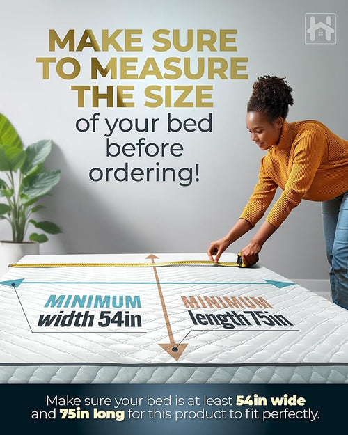 10mm Full-Size Bunkie Board (54" x 75") – Slim Low-Profile Mattress Support – Quiet, Moisture-Resistant, Lightweight Bed Board for Platform & Slatted Frames