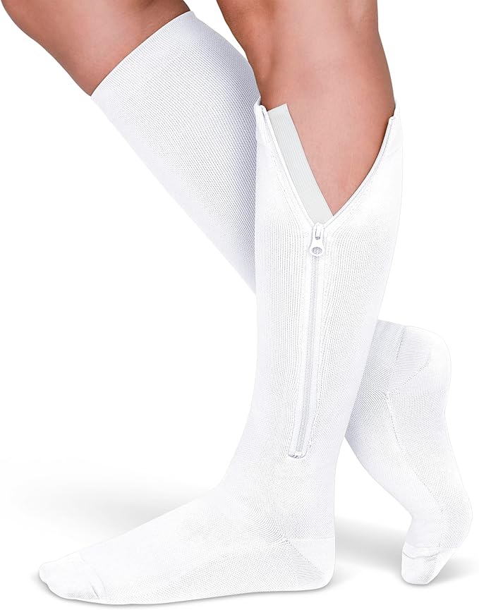 TheraMagic® Zipper Compression Socks for Men & Women, 20-30mmHg Closed Toe Graduated Zippered Compression Stocking