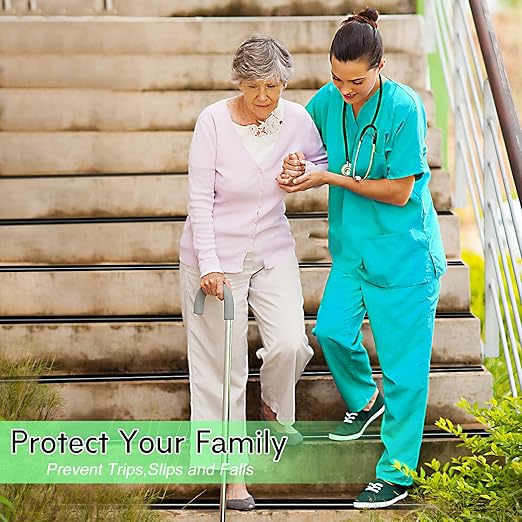 S&X Anti Slip Tape 4 Inch x 60 Ft, 2X Longer Heavy Duty Grip Tape with Glow-in-Dark Strip, Outdoor Stair Treads Non-Slip for Steps Ramps Decks, Non Skid for Enhanced Safety