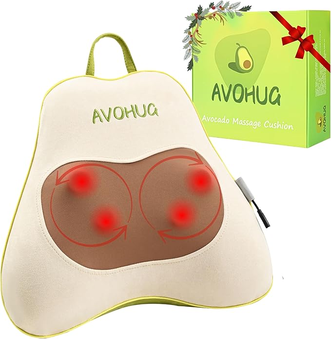 All-in-1 Red Light Shiatsu Body Massager Pillow— for Targeted Pain Relief, Knots, Aches, Muscle Soreness, Circulation& Tighter Skin, with Deep Kneading and Gentle Heat, Cordless and Gift-Ready