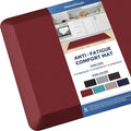 KitchenClouds Kitchen Mat Cushioned Anti Fatigue Kitchen Rug 0.8inch Waterproof Non Slip Kitchen Rugs and Mats Standing Desk Mat Comfort Floor Mats for Kitchen Sink Office (17.3"x39",Red)