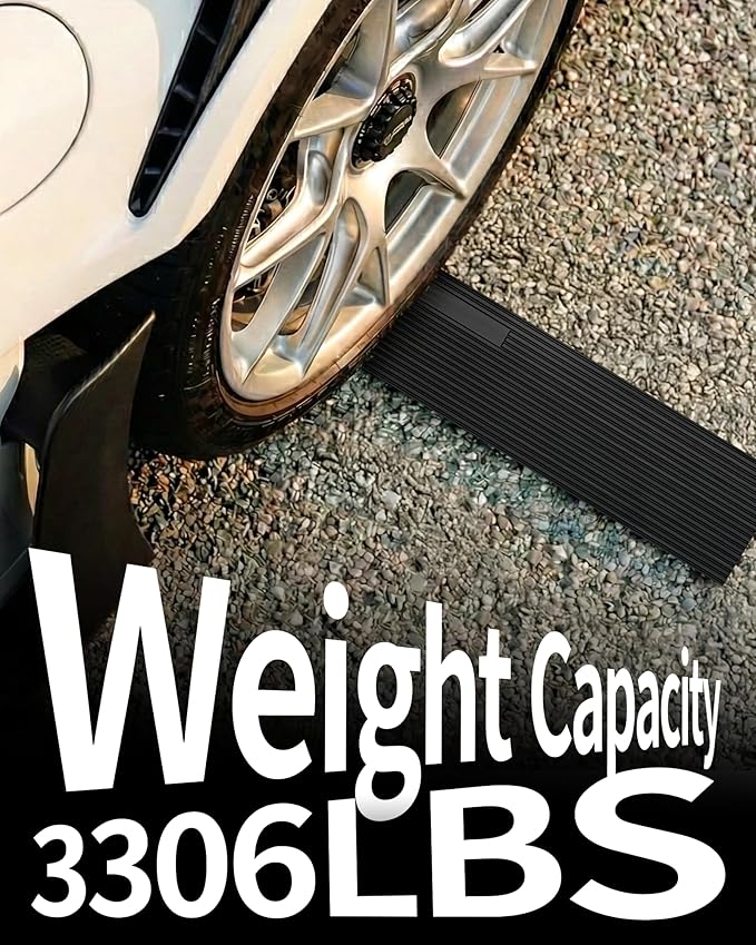 FACHNUO 1" Rise Rubber Threshold Ramp for Doorways, 35.4" Wide, 3306 LBS Load Capacity Wheelchair Ramp - Cuttable Non-Slip Rubber Ramp, Secure and Stable for Curbs, Wheelchairs, Walkers, Scooters