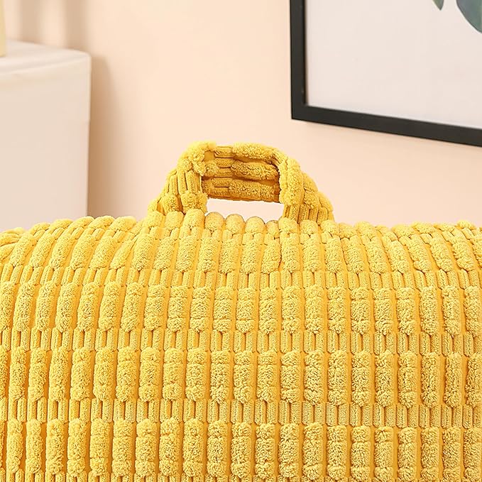 Reading Pillow for Sitting in Bed, Large Backrest Reading Pillow with Arm Rest,Back-Rest Support Cushion for Sit Up on Couch, Sofa, and Floor, Dorm Essentials (Yellow Corduroy, Standard(17"))