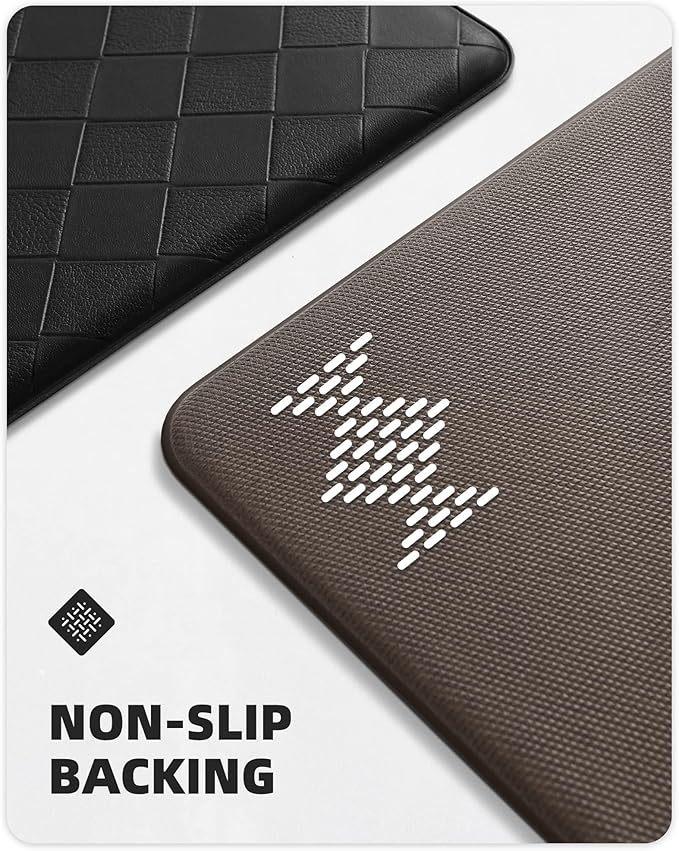 Color&Geometry Extra Wide Kitchen Mats Set 24x59+24x87, Anti Fatigue Cushioned Floor Mat, Waterproof Easy Clean Non Slip Runner for Sink Comfort Standing, Black