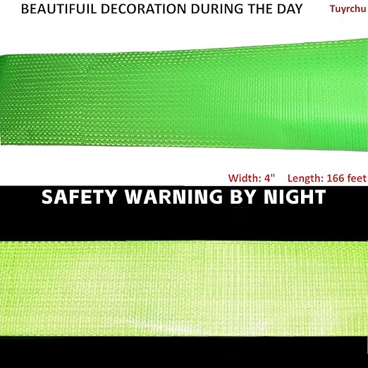 Industrial Reflective Tape Green 4 inch Wide, Outdoor Waterproof Hazard Conspicuity Safety Marking Tape (166 feet)