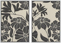 MUDECOR Framed Canvas Print Wall Art Monochrome Floral Botanical Black and White Illustrations Modern Art Decorative Bohemian Colorful Chic for Living Room, Bedroom, Office - 24"x36"x2 White
