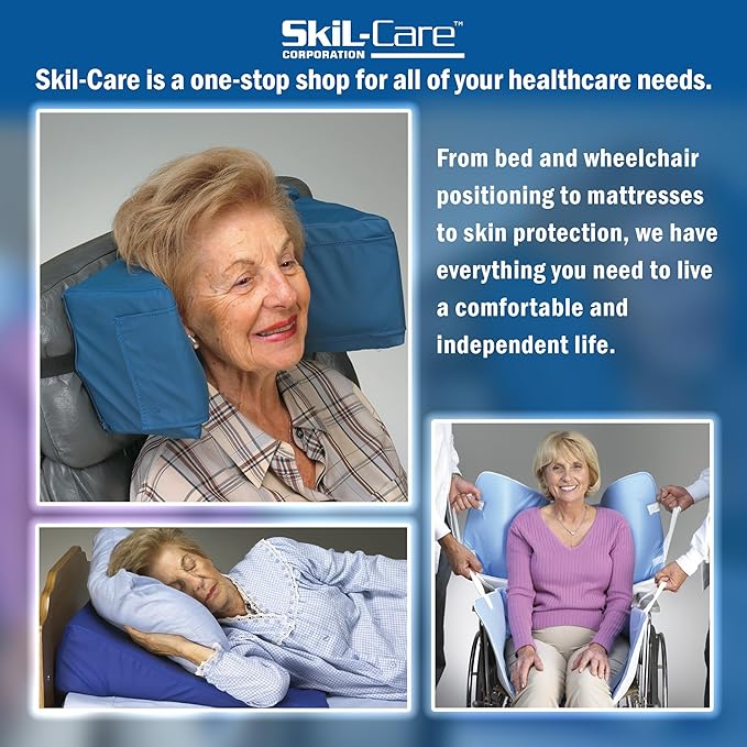 Skil-Care in-Bed Positioning System with Two 34” Wedges and TLC Pad, 34"L, 48"L x 40"W - Absorbent Transfer Pad, Moisture Absorbing, Durable Vinyl, Launderable, 555036