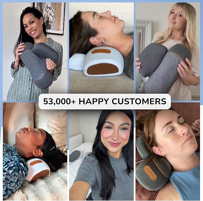 Original TheraPillow – 3-in-1 Neck Massager Pillow with Heat & Gentle Traction | Relaxing Neck & Shoulder Support with Vibration Massage, Wireless Design & USB-C Charging