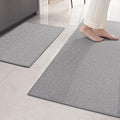 Color&Geometry Kitchen Rugs Set Kitchen Mats for Floor 2 Piece, 17"X29"+17"X59" Light Grey Kitchen Rugs Non Slip Washable with Rubber Backing, Quick Dry Low Pile Kitchen Runner Rug Kitchen Sink Mat