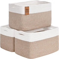 Woven Storage Baskets, Baskets for Organizing, 3 Pack Woven Basket for Storage, Storage Baskets for Shelf, Towel, Toy, Book, Closet, Baby 15"×10"×9"