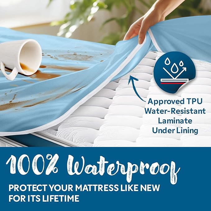 Guardmax Jersey Knitted California King Zippered Mattress Encasement - Waterproof & Bed Bug Proof Mattress Protector - Comfortable, Soft, and Noiseless Zippered Bedding - Dust Mite Proof (72 x 84)