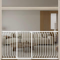 ALLAIBB White 40.55" Extra Tall Wide 57.48-73.62" Baby Gate Pressure Mounted Walk Through Child Kids Safety Toddler Tension Pet Dog Gates with Extension for Doorways Kitchen