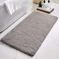 Bathroom Rugs 48x24, Ultra Thick Shaggy Soft Microfiber Absorbent Bath Rug, High Density Foam Latex Non Slip Backing, Machine Washable Bath Mats for Bathroom Floor & Sink, Grey