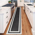 Anti Fatigue Kitchen Mats Memory Foam Cushioned Rugs Non Skid Large Kitchen Rugs Comfort Standing Desk Mats for Kitchen Floor Office Home Laundry Room Waterproof Ergonomic Black 17.3"x 94.5"