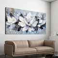 Abstract Canvas Wall Art Decor Large White Wall Art for Living Room Abstract Canvas Art Wall Decor Flower Pictures Oversized Blue Wall Art Prints Artwork for Walls Bedroom Office Decor 29" X58"
