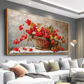PHAOHUAXM Canvas Wall Decoration For Living Room Restaurant Wall Art For Office Bedroom Abstract Red Fruit Wall Decor Wooden Frame Printing Picture Artworks Mural Modern Home Decoration 20"X40"