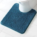 MIULEE Microfiber Toilet Bath Mat U-Shaped Contour Shaggy Bathroom Rugs Non Slip Extra Thick Soft Bath Rug Absorbent Water for Bathroom Commode Machine Washable(20x24 Inch, Navy Blue)