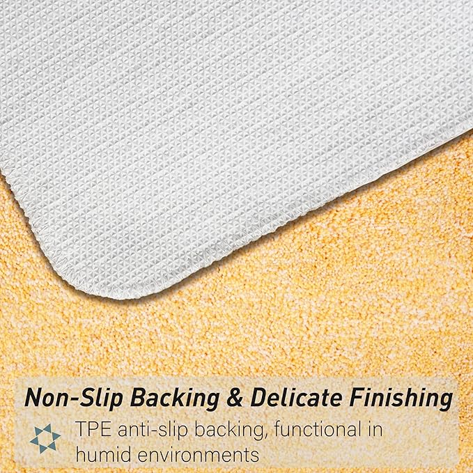 Luxury Quick Dry Non-Slip Bathroom Rugs【24'' x 36'' Chick Yellow】 Highly Absorbent Washable and Ultra Soft, Extra Thick Fluffy Bath Mats for Shower/Kitchen/Bathtub Floor