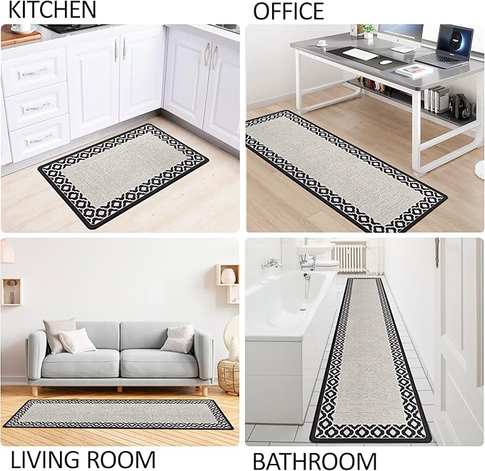 Kitchen Mats for Floor, 17.3×94.5inch Anti Fatigue Mat for Cushioned Non Slip Washable Kitchen Rugs Memory Foam for Kitchen, Floor, Standing pad, Laundry, Office, Hallways