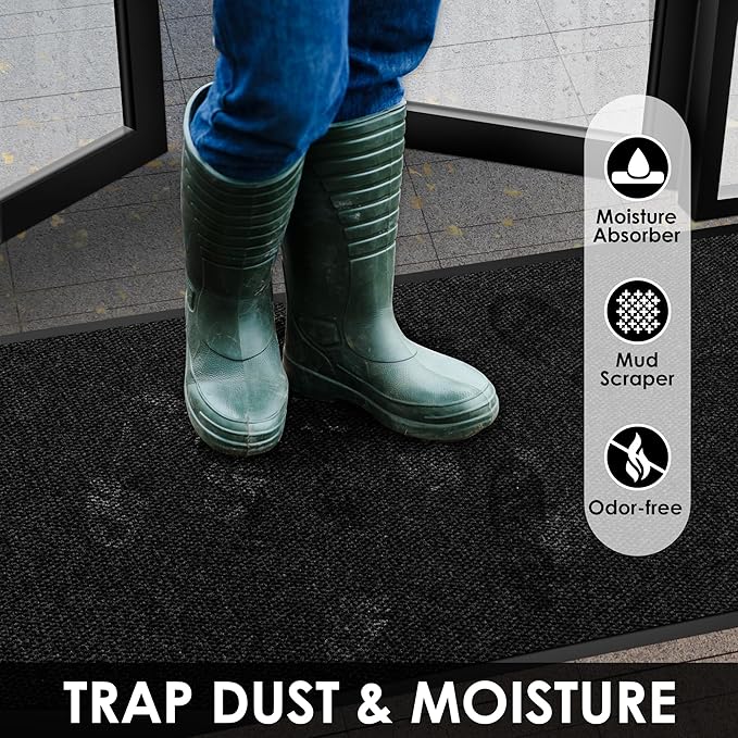 4′ x 41′ Front Door Mat Indoor Outdoor Entrance, Commercial Floor Mat Heavy Duty Dirt Trapper Entryway Doormat, Custom Size Non Slip Rubber Backing Welcome mat, Door Mat for High Traffic Area