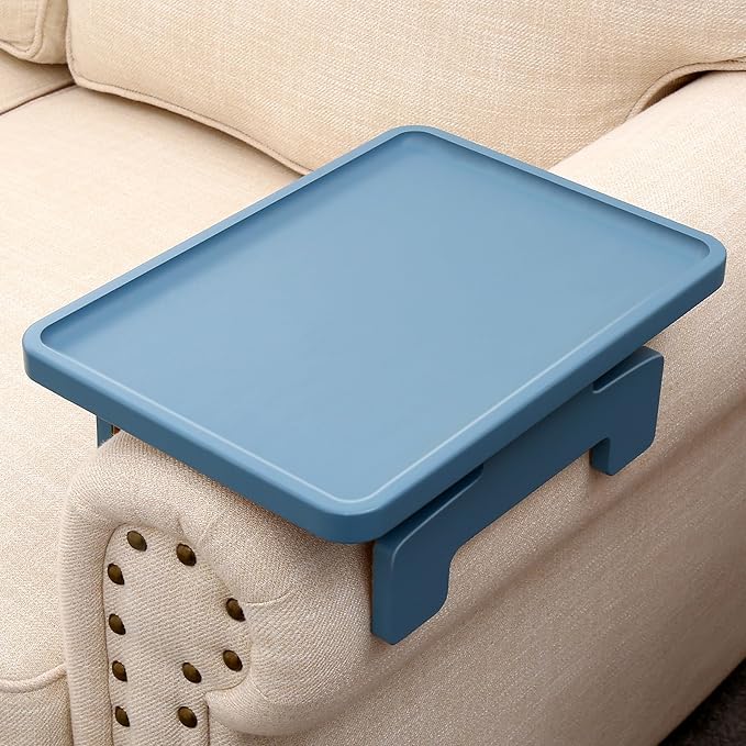 SINWANT Couch Arm Table Tray, Sofa Clip on Tray Tables,Couch Armrest Table Suitable for Home Drinks/Eating Trays for Living Room Recliner Chair on Armrest