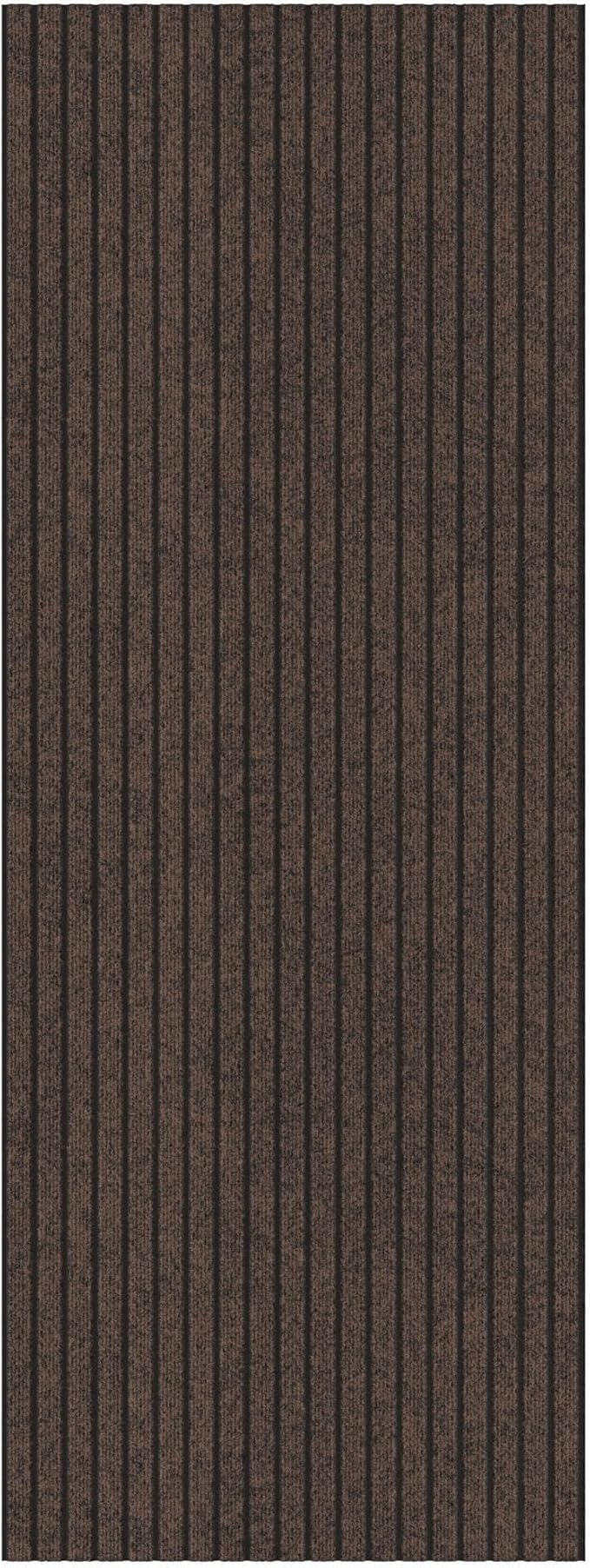 Ottomanson 2'7" x 49' Hallway Runner with Scraper Pile - Extra Durable Non-Slip Rug Mat for Indoor & Outdoor Use - Ideal for Kitchen, Entryway & Garage - High-Traffic Carpet, Brown