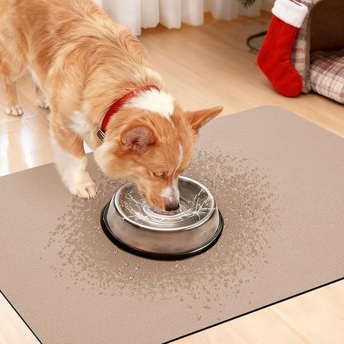 Ultra Thin Bath Mat, Upgrade Backing Non Slip Thin Bath Mats Fit Under Door, Quick Dry Ultra Absorbent Bathroom Rugs, Machine Washable Bath Rugs for Bathroom, Bathtub & Kitchen, Taupe/Solid/36"x24"