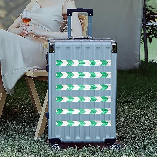 Green and White Reflective Tape Outdoor Waterproof 3 inch X 10 feet, High Visibility Conspicuity Safety Industrial Marking Tape