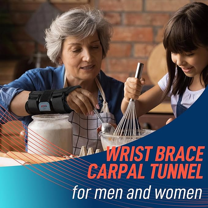 FEATOL Wrist Brace Hand Brace, Carpal Tunnel Wrist Splint Night Support for Women Men, Pain Relief Support -Tendonitis, Arthritis, Sprain, Left Hand, Small/Medium