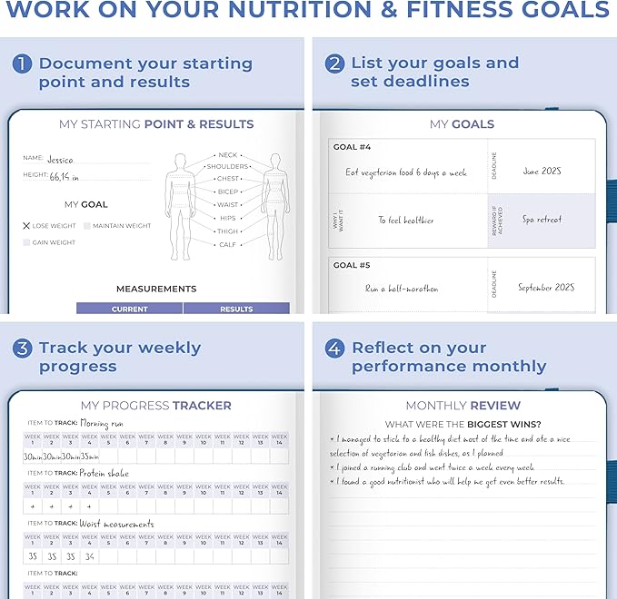 Clever Fox Fitness & Food Journal Pocket – Nutrition & Workout Planner for Women & Men – Diet & Gym Exercise Log Book with Calendars, Diet & Training Trackers – Lasts 3 Months, 4.3x5.5” (Mystic Blue)