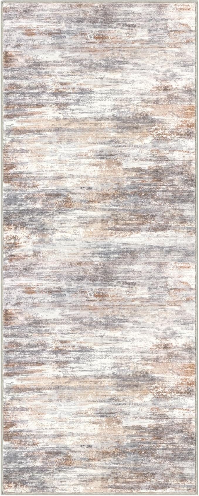 KOZYFLY Kitchen Runner Rug for Hallway Non-Slip Modern Abstract Runner Rug 2x5 Multi Grey, Washable Carpet Runner Laundry Room Mat with Soft Low Pile for Entryway Bathroom Bedroom Kitchen
