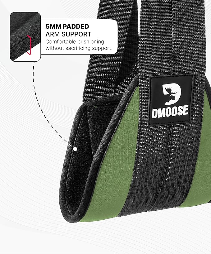 DMoose Fitness Hanging Ab Straps for Pull Up Bar & Core Strength Training - Thick Padded Arm Strap for Ab Swing with 2 Rust-Resistant Carabiners - Pull Up Straps for Ab Workouts at Home and Gym