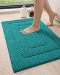 DEXI Bathroom Rug 32x20, Non Slip Washable Bath Mat for Shower Floor, Absorbent Soft Bathmat with Rubber Backing, Quick Dry Microfiber Carpet, Teal