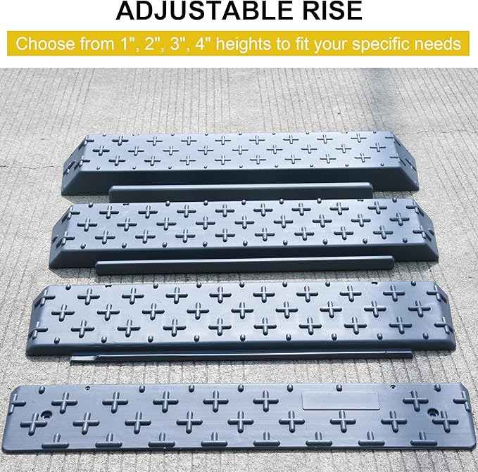 OrangeStar Portable Wheelchair Ramp, 1"/2"/3"/4" Rise Extensible Threshold Ramp for Wheelchair, Scooter, Home Steps, Stairs, Entry, Doorways